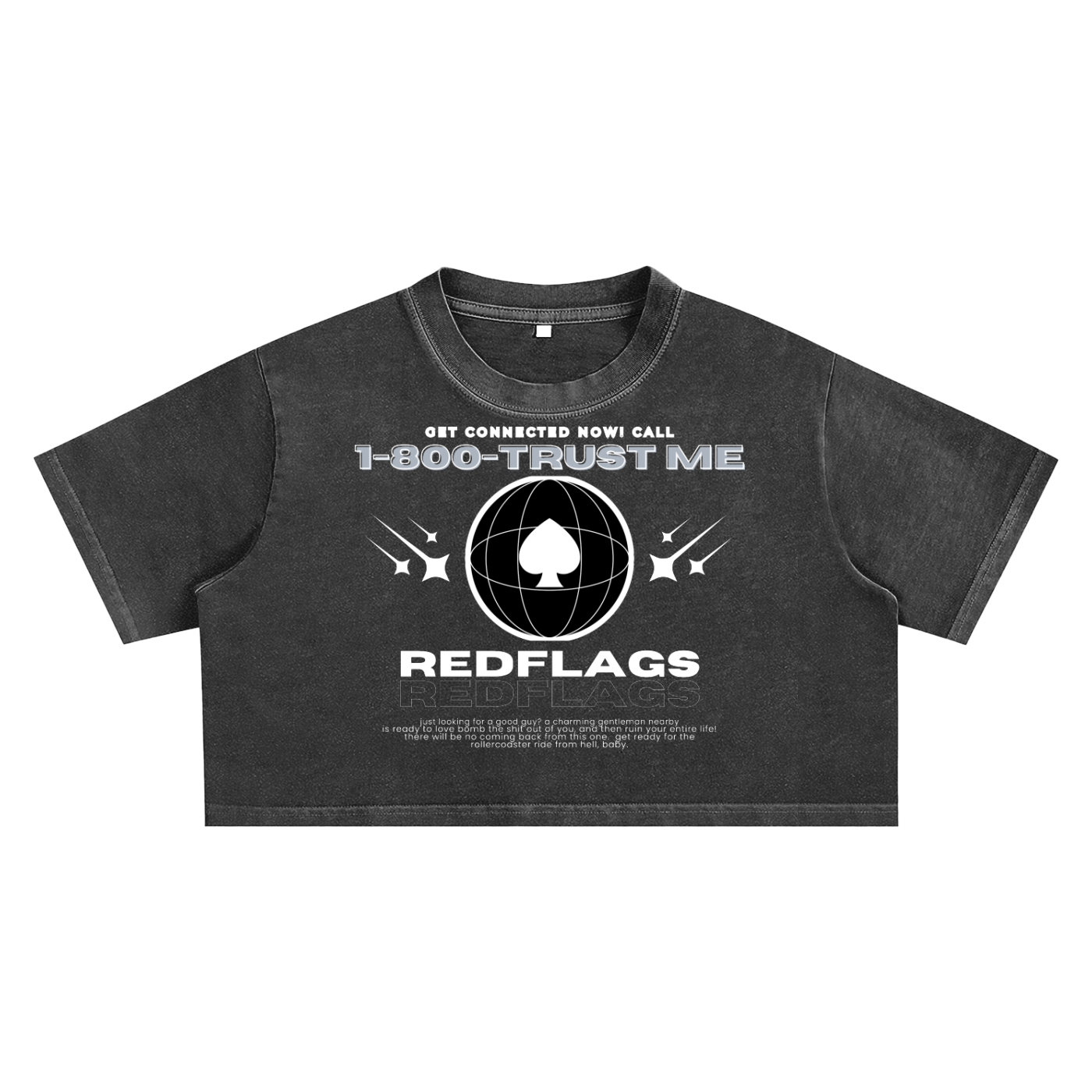 'RED FLAGS 🚩' LOOSE CROP TEE (fem sizing)