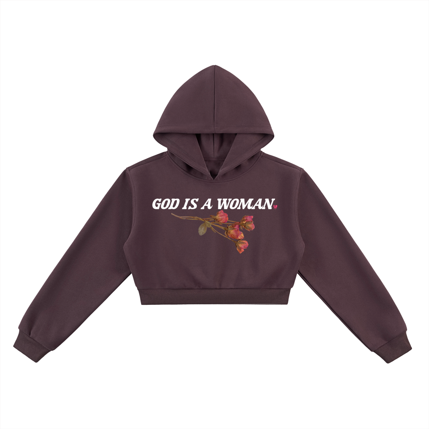 'GOD IS A WOMAN 🥀' CROPPED HOODIE (fem sizing)