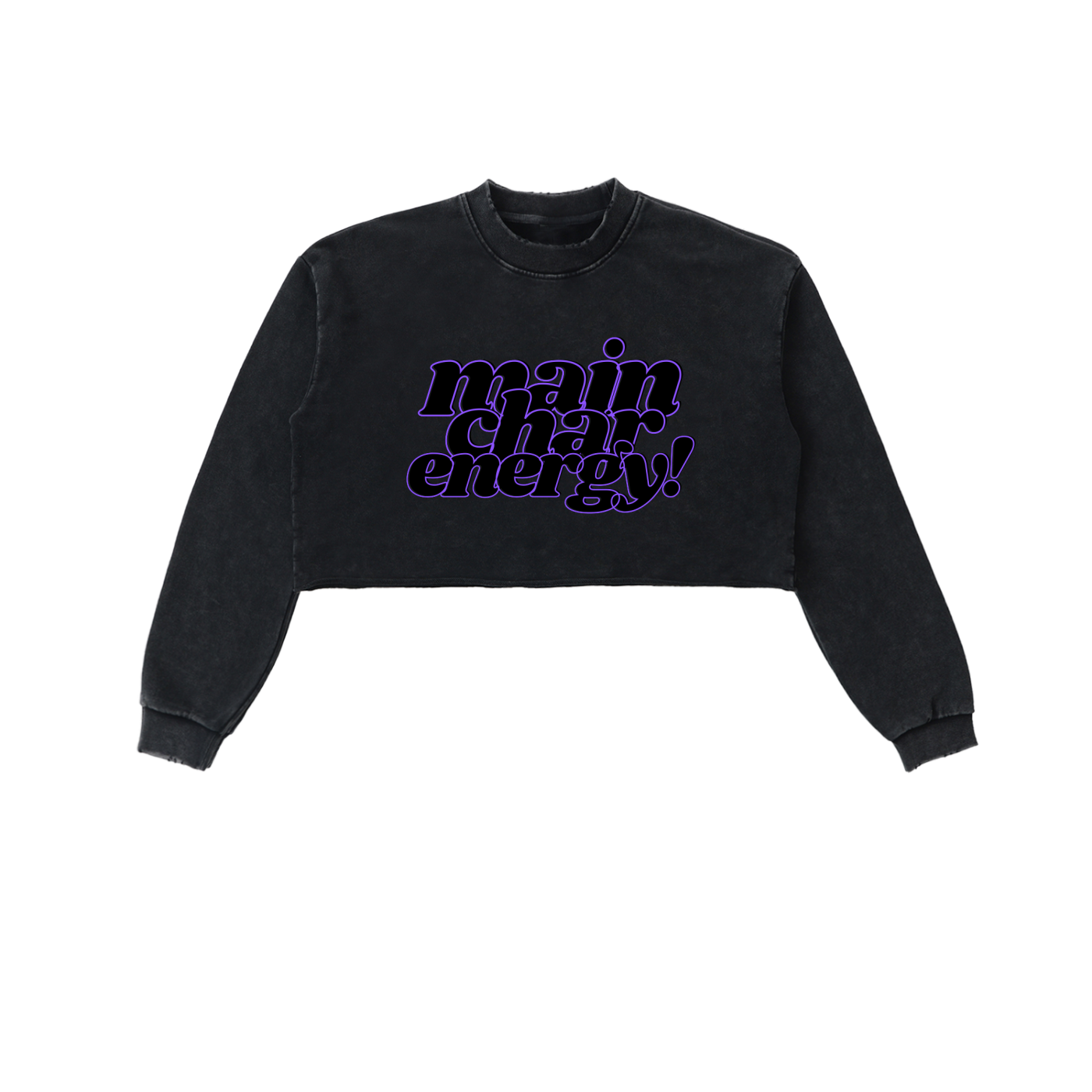 'MAIN CHAR ENERGY!' CUTOFF CROP SWEATSHIRT (fem sizing)