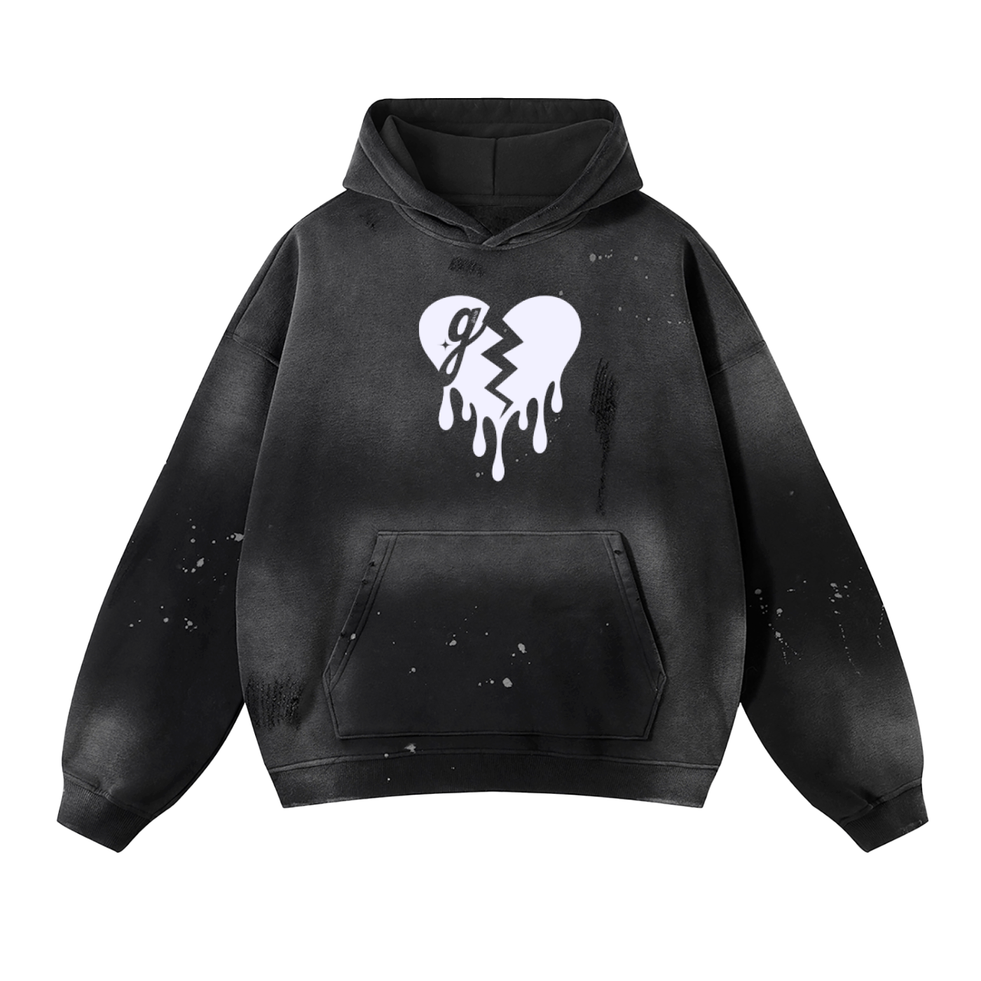 'G π' UNISEX VINTAGE WASH FRAYED HOODIE (masc sizing)