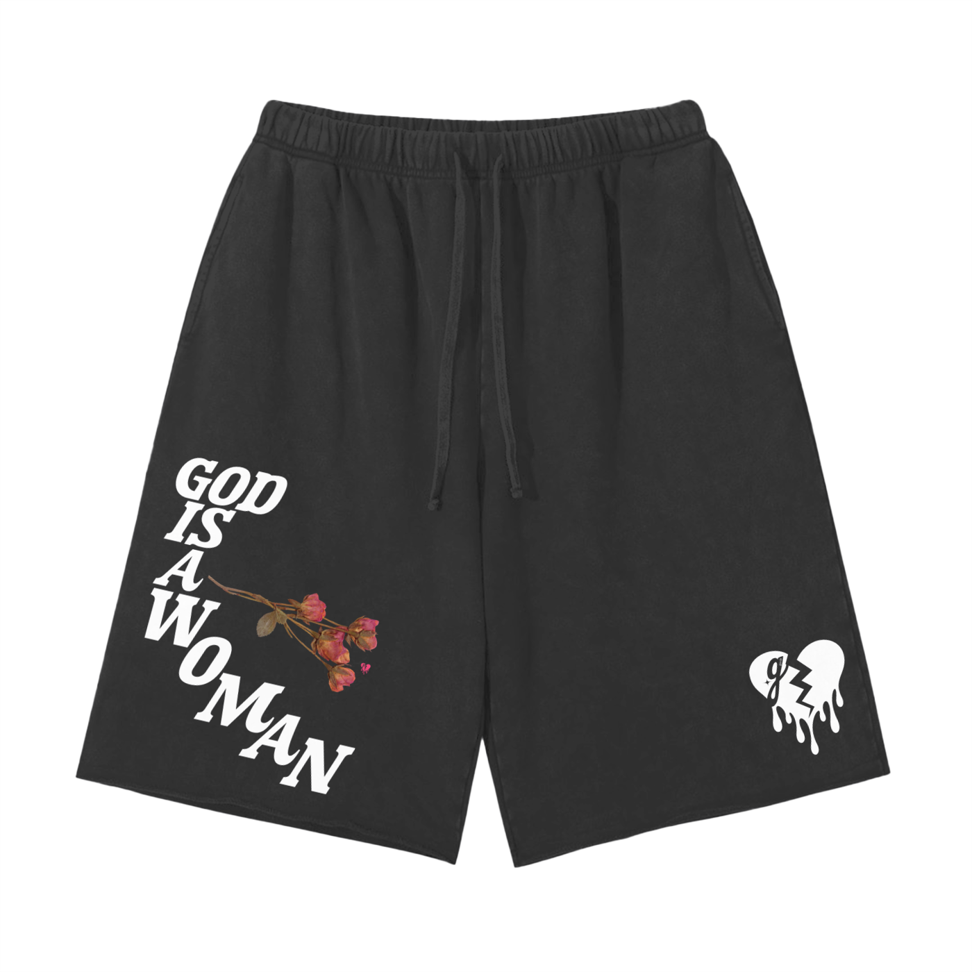 'GOD IS A 🥀' ACID WASH JERSEY SHORTS (masc sizing)