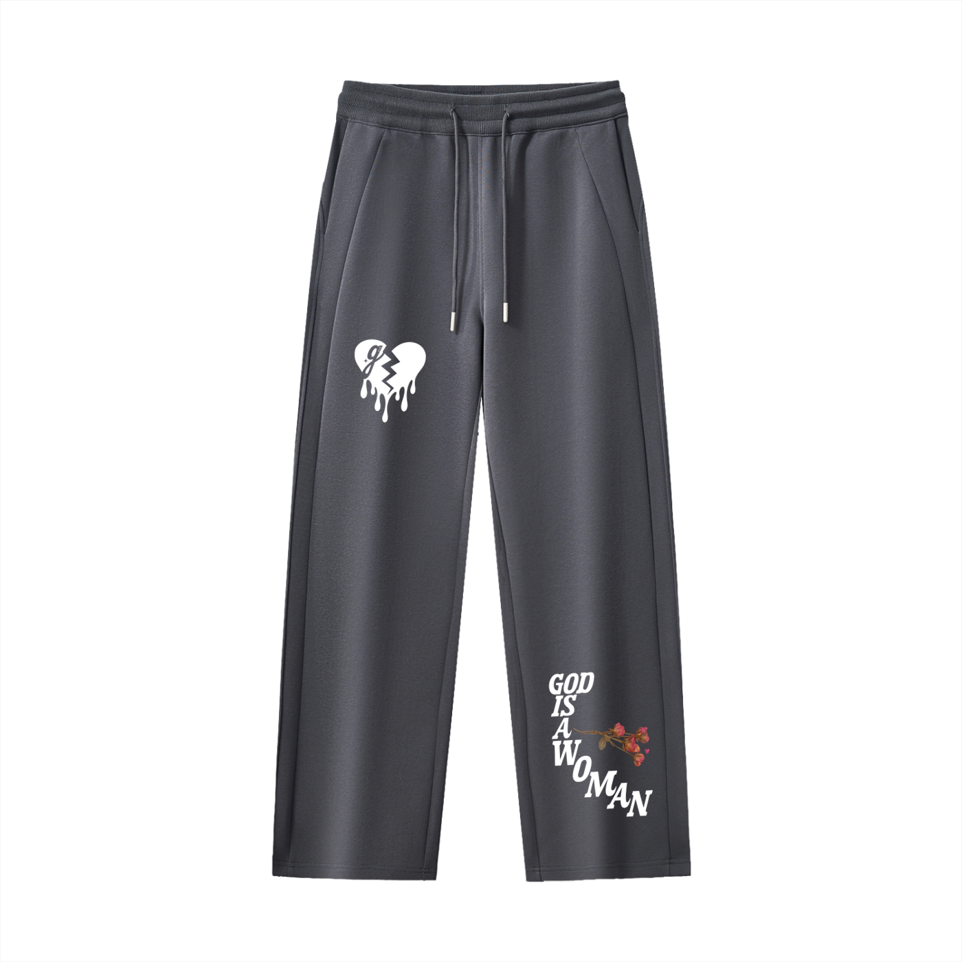 'GOD IS A WOMAN 🥀' BAGGY SWEATPANTS (fem sizing)