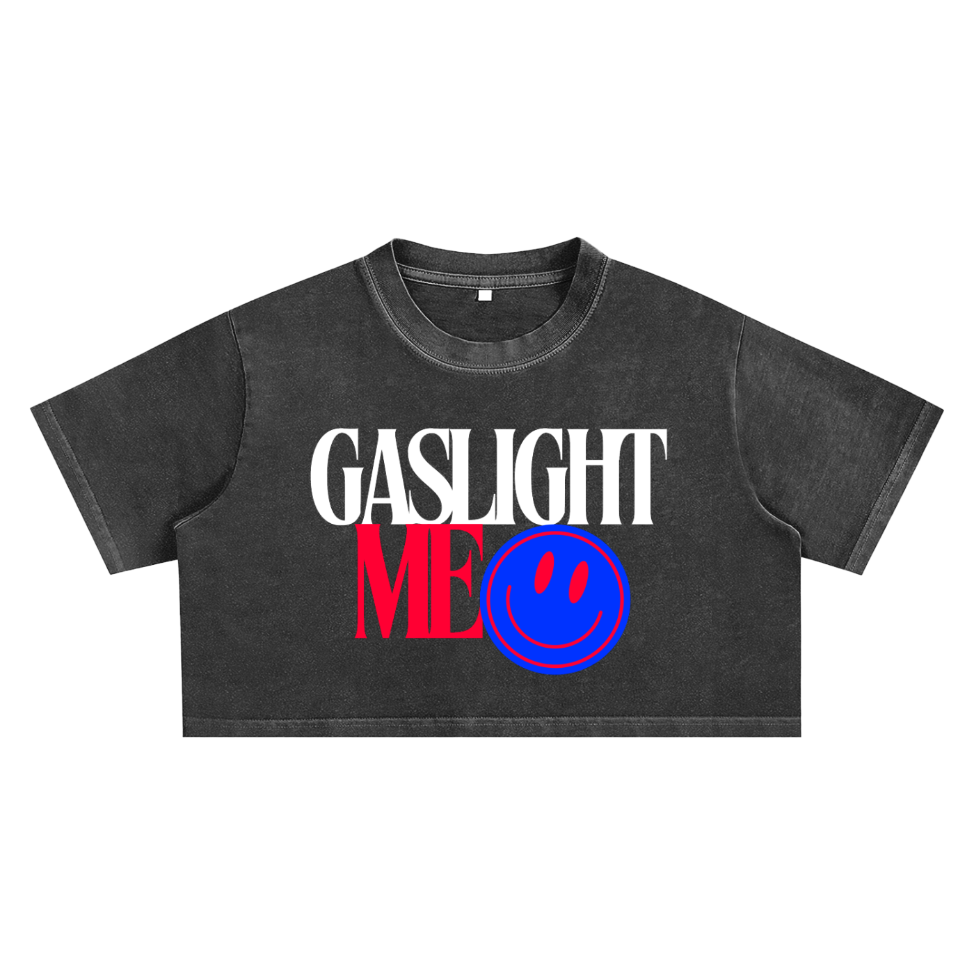 'GASLIGHT ME' CROP TEE (BLACK - fem sizing)
