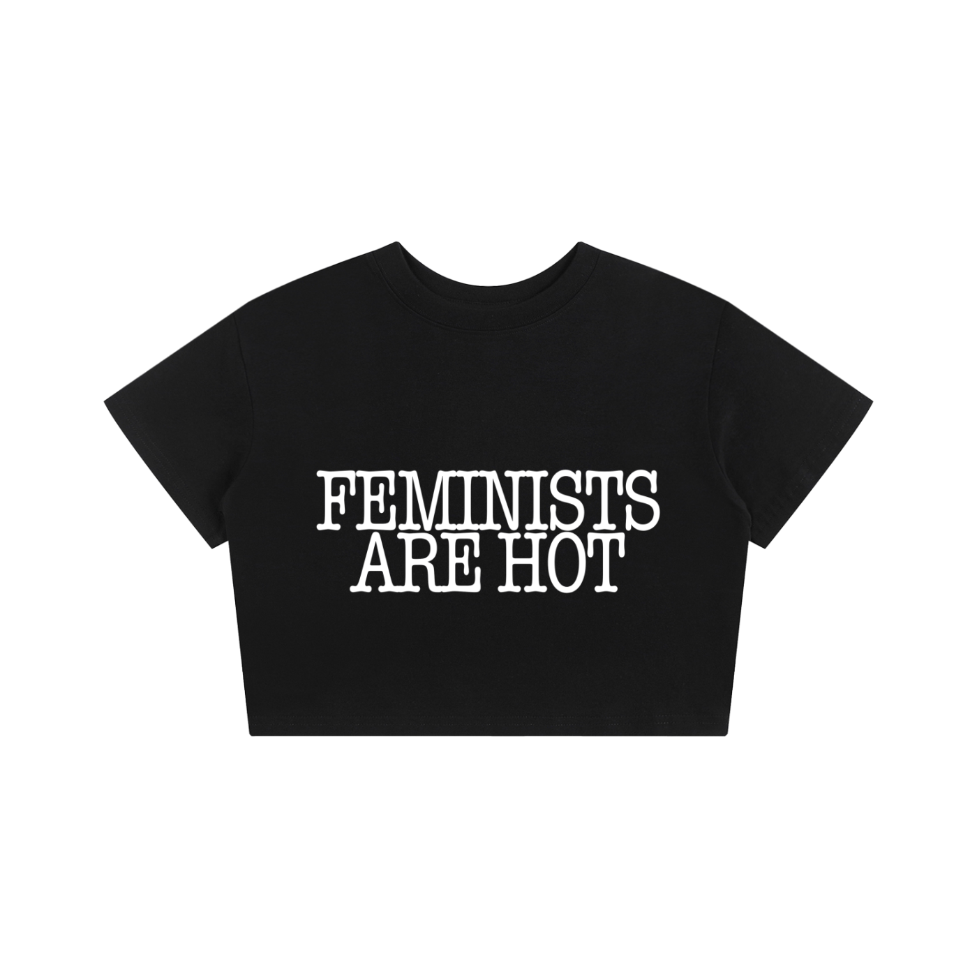 'FEMINISTS ARE HOT' LOOSE CROP TEE (fem sizing)