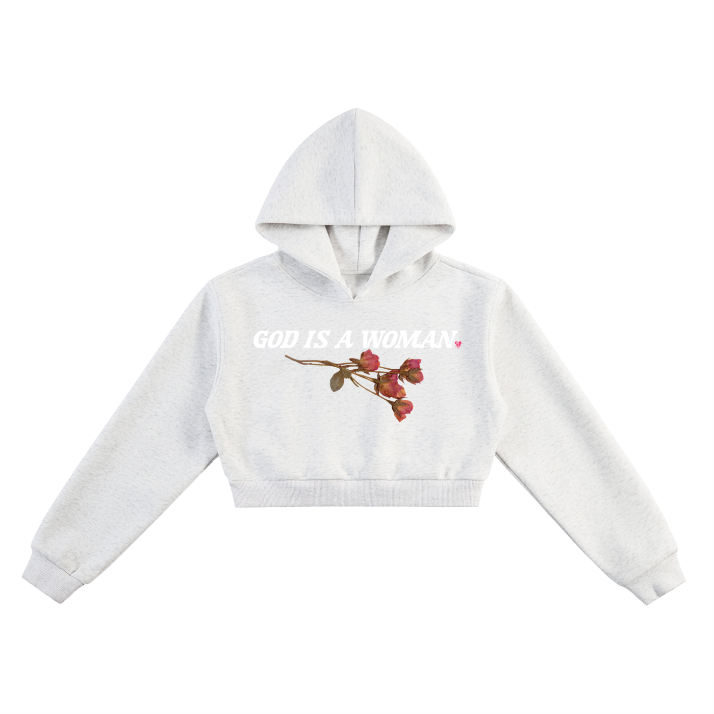 'GOD IS A WOMAN 🥀' CROPPED HOODIE (fem sizing)