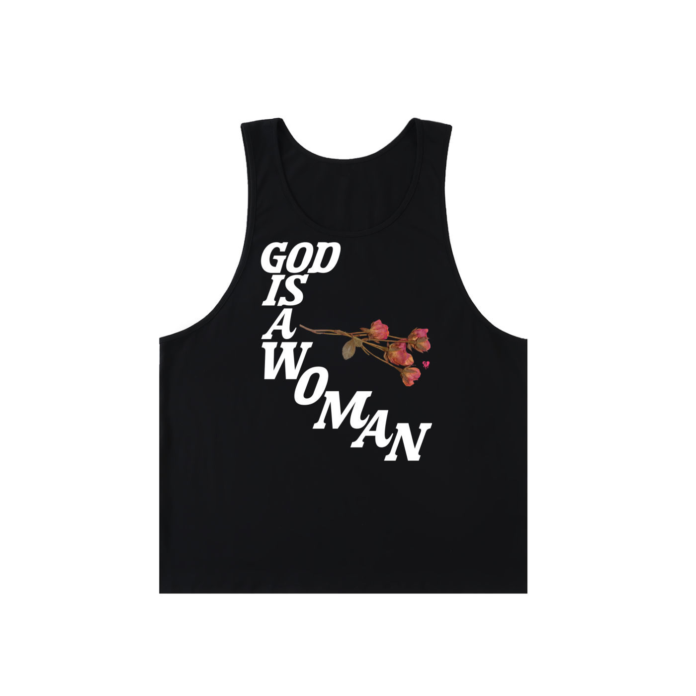 'GOD IS A WOMAN' LOOSE MUSCLE TANK (masc sizing)