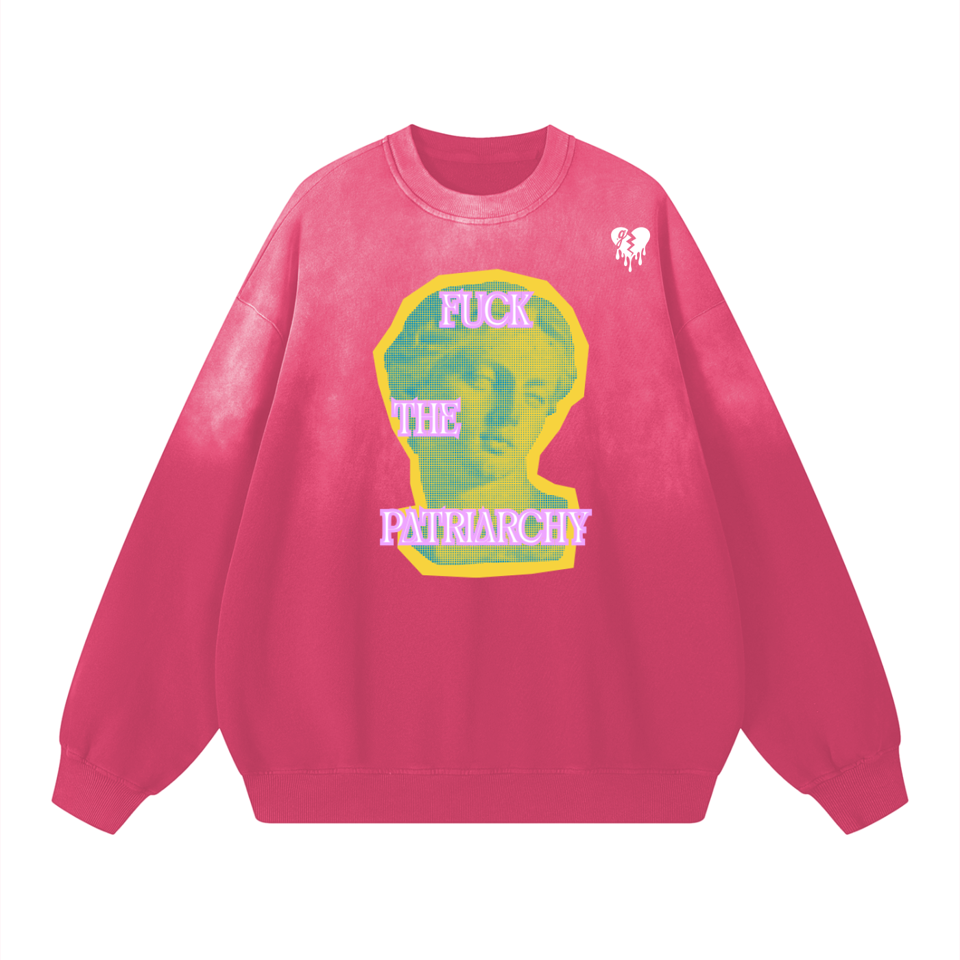 'F-CK THE PAT ✂️' FADED CREWNECK SWEATER (masc sizing)