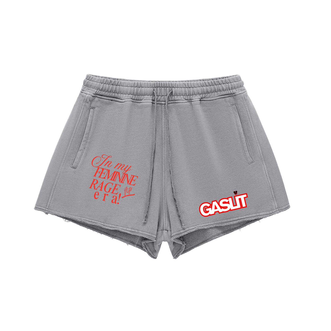 'FEM RAGE ERA' ACID WASH CUTOFF SWEAT SHORTS (fem sizing)