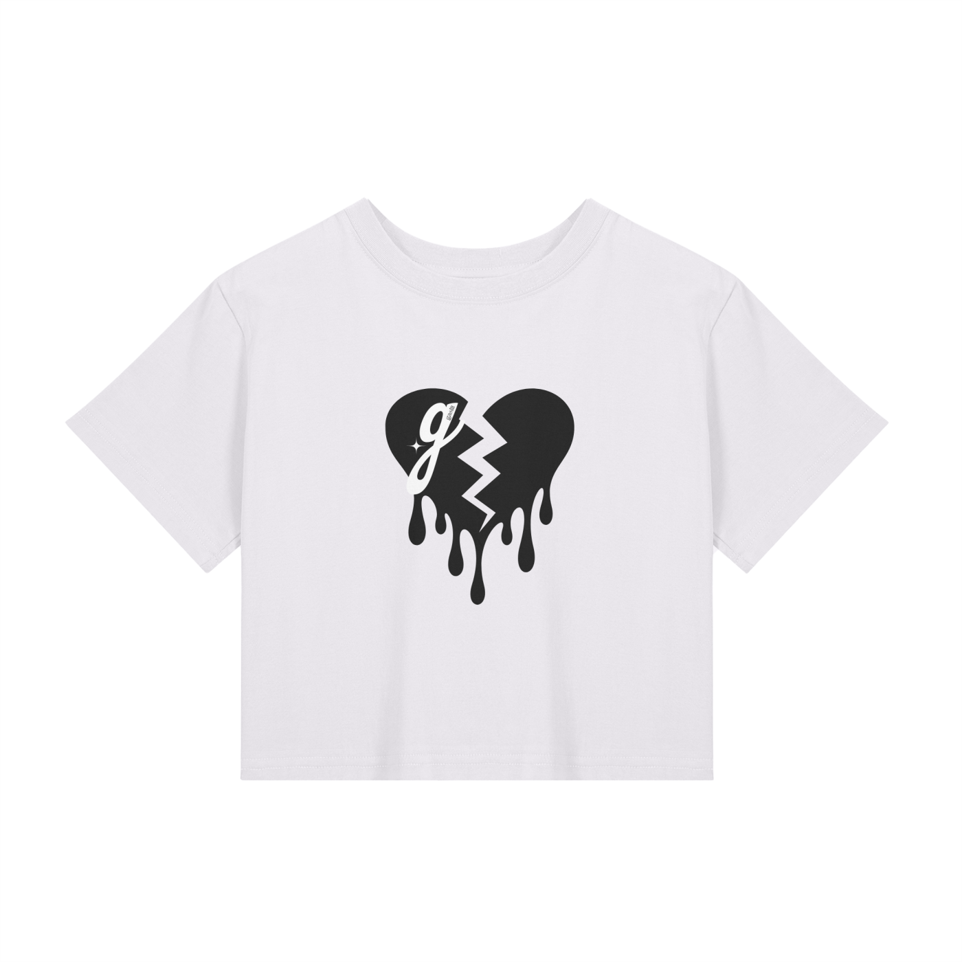 'G BROKEN HEART' LOOSE CROP TEE (fem sizing)