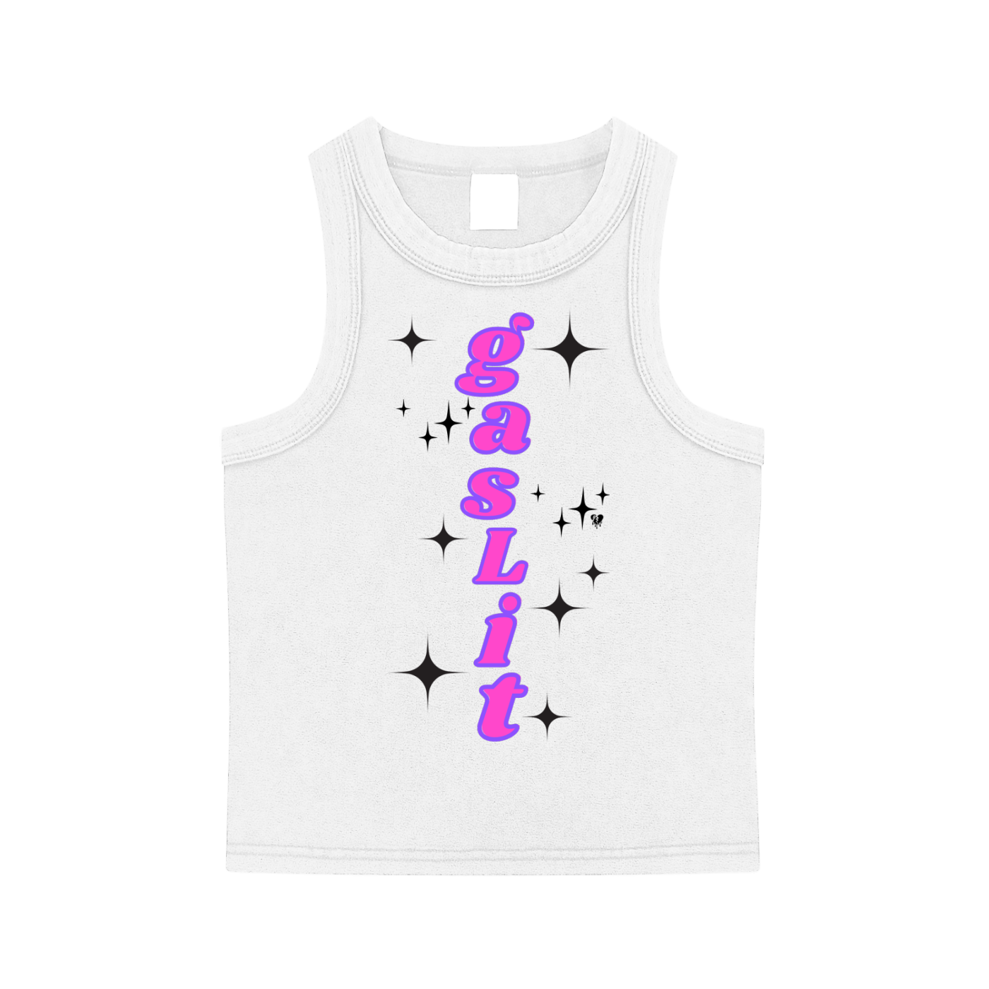 'GASLIT' VERTICAL NAMESAKE CROP TANK (fem sizing)