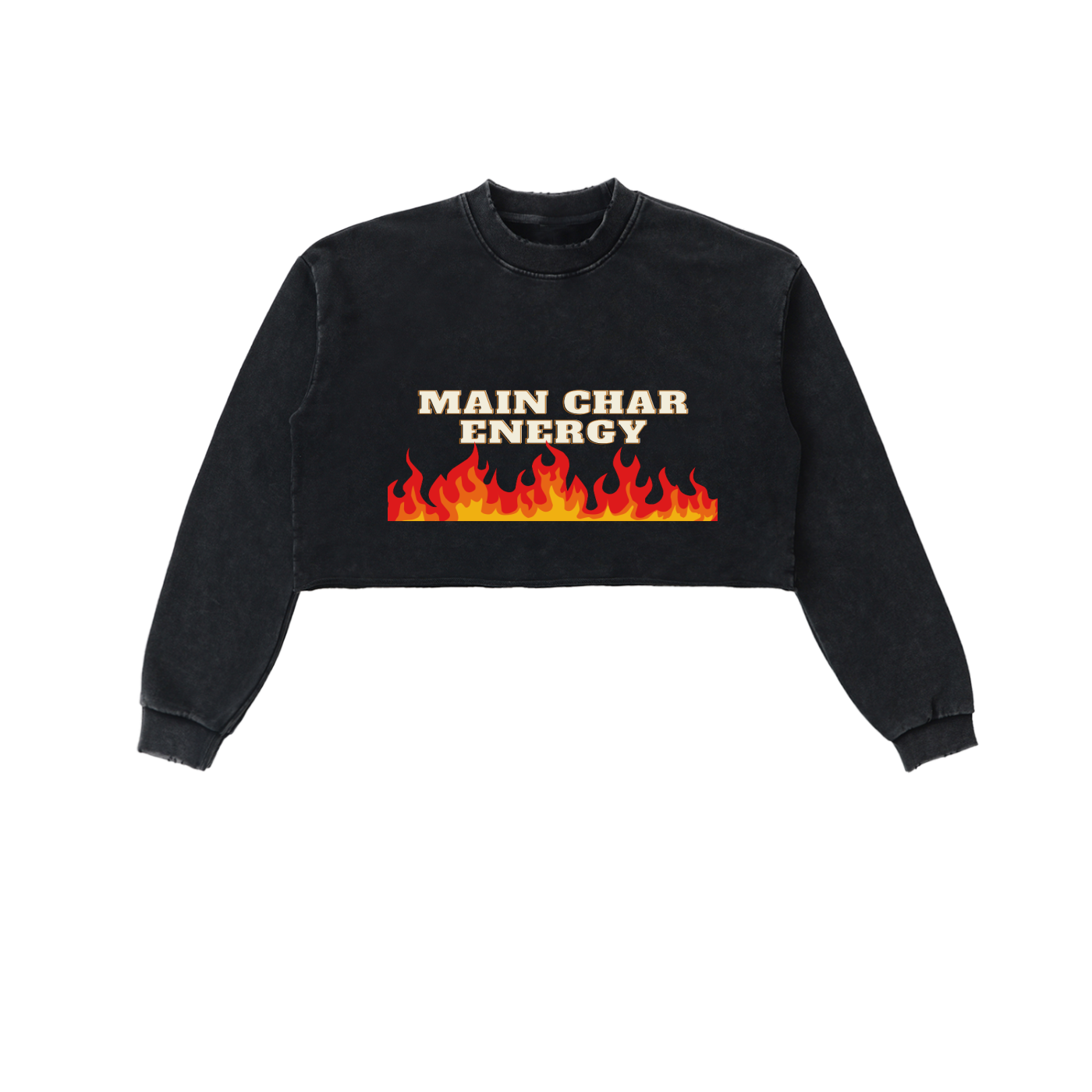 'MAIN CHARACTER 🔥' CUTOFF CROP SWEATSHIRT (fem sizing)