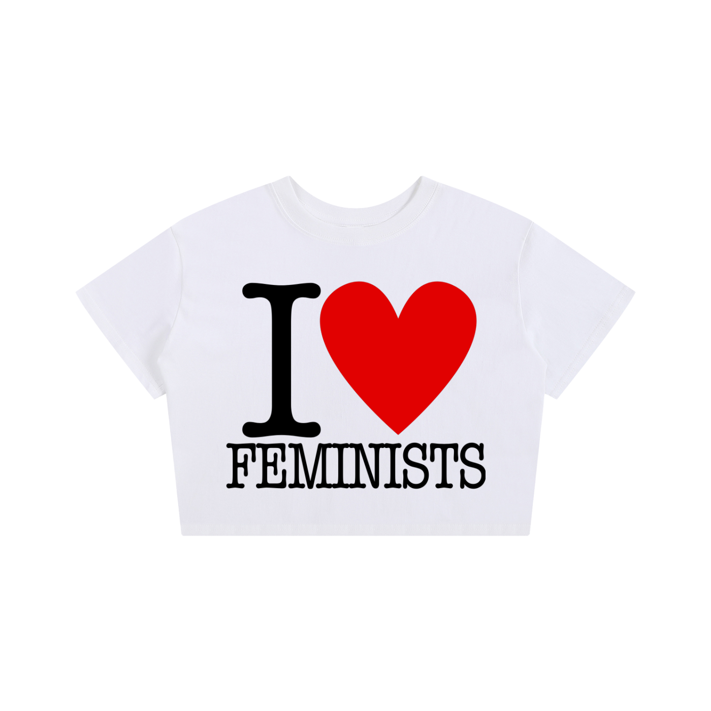 'I ♥️ FEMINISTS' LOOSE CROP TEE (fem sizing)