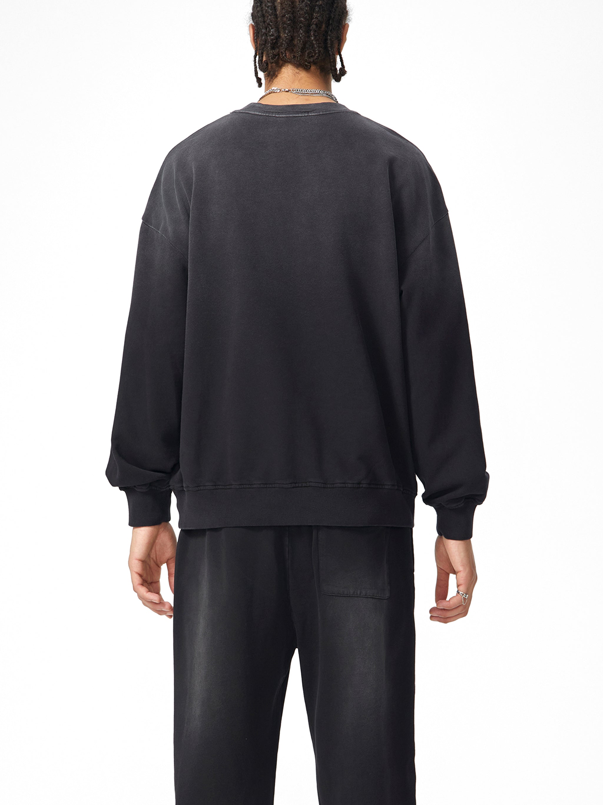'F-CK THE PAT ✂️' FADED CREWNECK SWEATER (masc sizing)