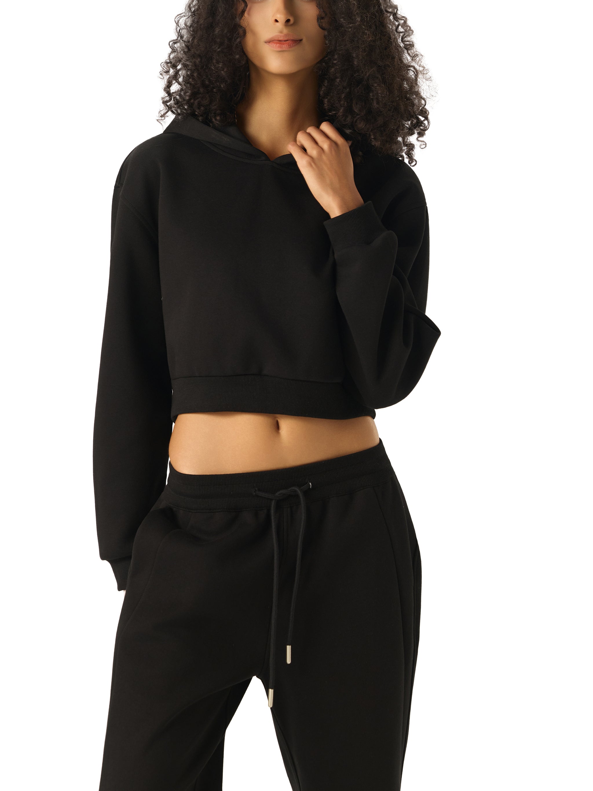 'FTP ππ' ESSENTIAL CHARCOAL CROPPED HOODIE (fem sizing)