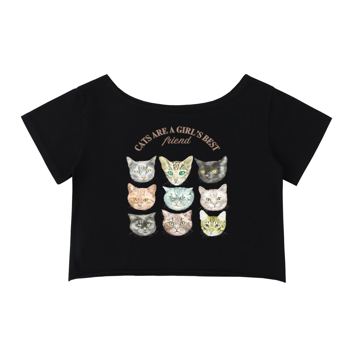 😽'KITTY LOVE' OFF THE SHOULDER CROP TOP (fem sizing)