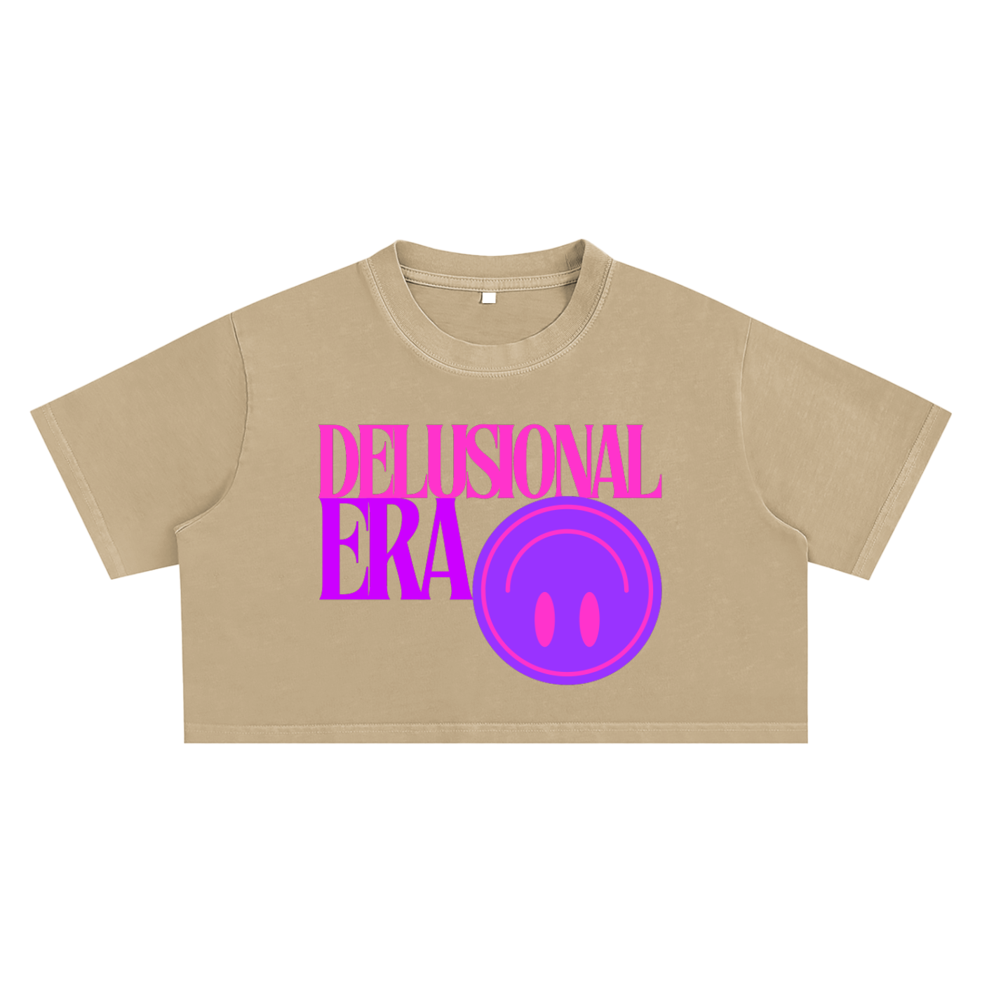 'DELUSIONAL ERA😊' LOOSE CROP TEE (fem sizing)