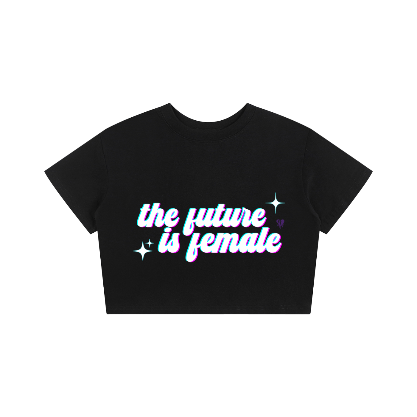 'THE FUTURE IS FEMALE' BLACK LOOSE CROP TEE (fem sizing)