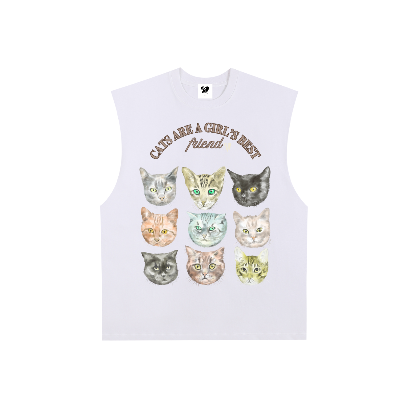 🐱 'KITTY KITTY' RAW EDGE MUSCLE TANK 🐱 (masc sizing)