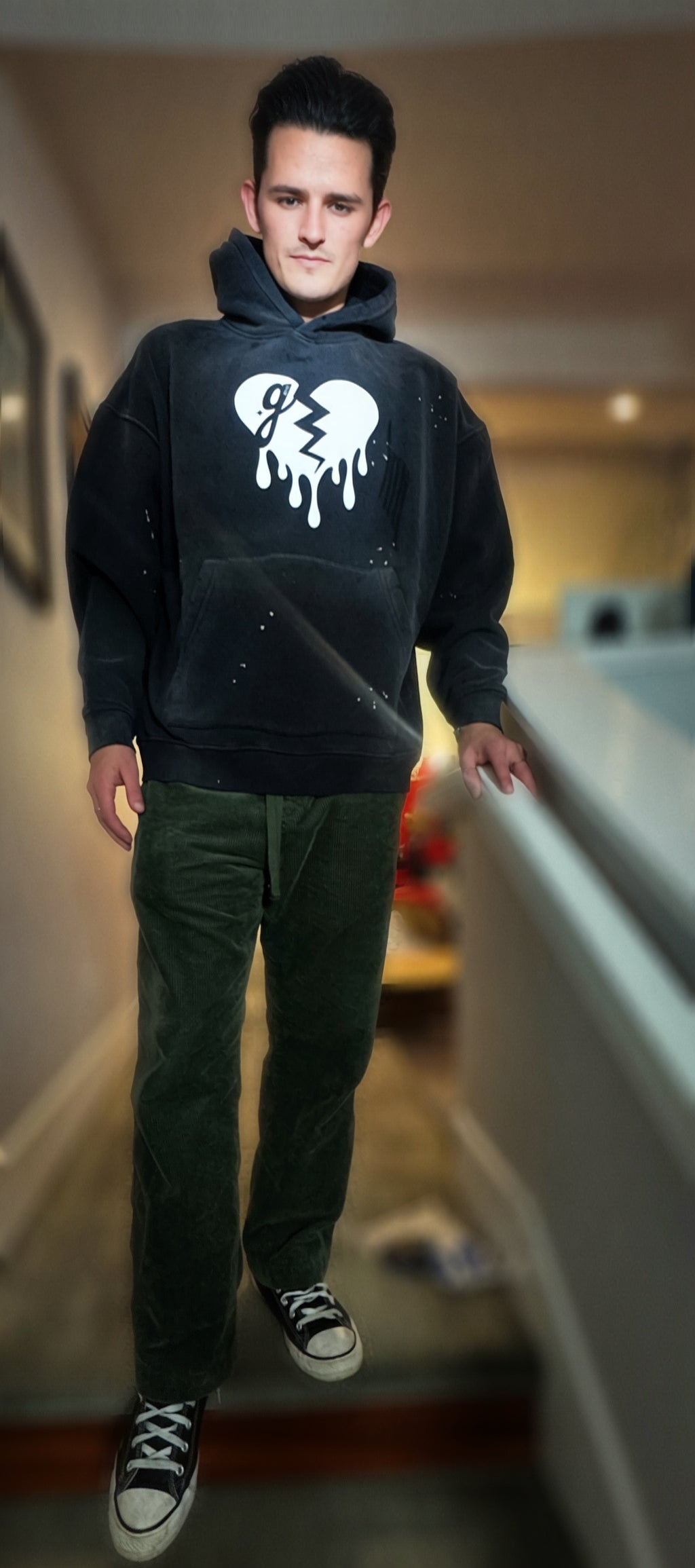 'G 💔' UNISEX VINTAGE WASH FRAYED HOODIE (masc sizing)