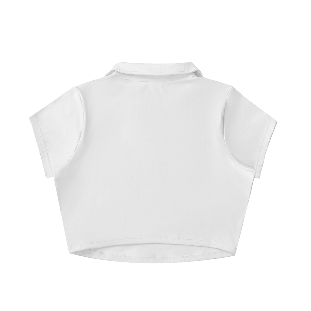 'FEMME RAGE 💗' TIGHT POLO CROP TOP (fem sizing)