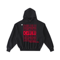 'DELULU 💔' FRAYED HOODIE (masc sizing)