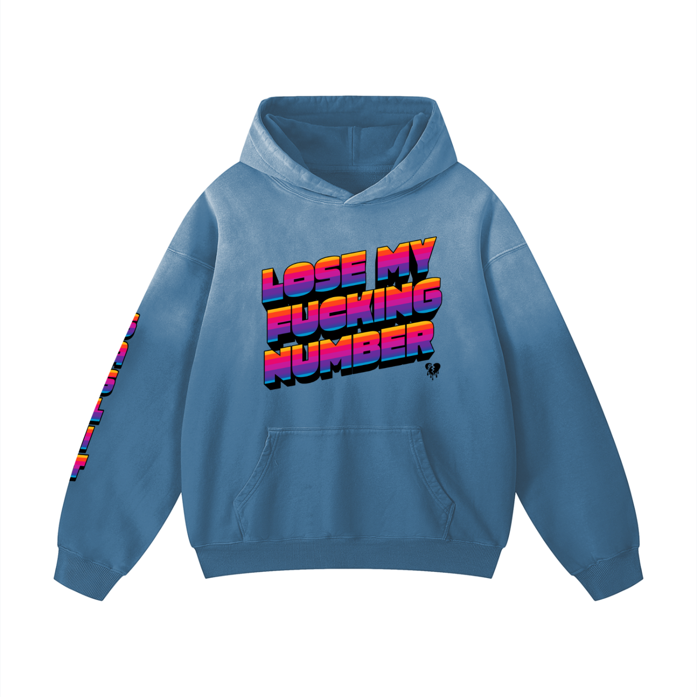 ⚰️'LOSE MY NUMBER'⚰️  OVERSIZED FADED HOODIE (masc sizing)