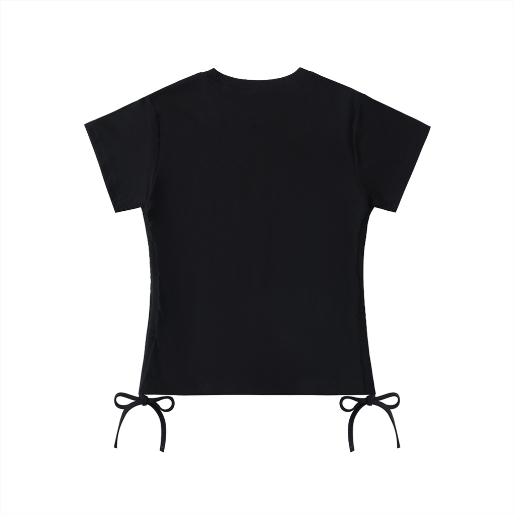 i 🖤 'MAKING BOYS CRY' CINCHED TIE UP TEE (fem sizing)