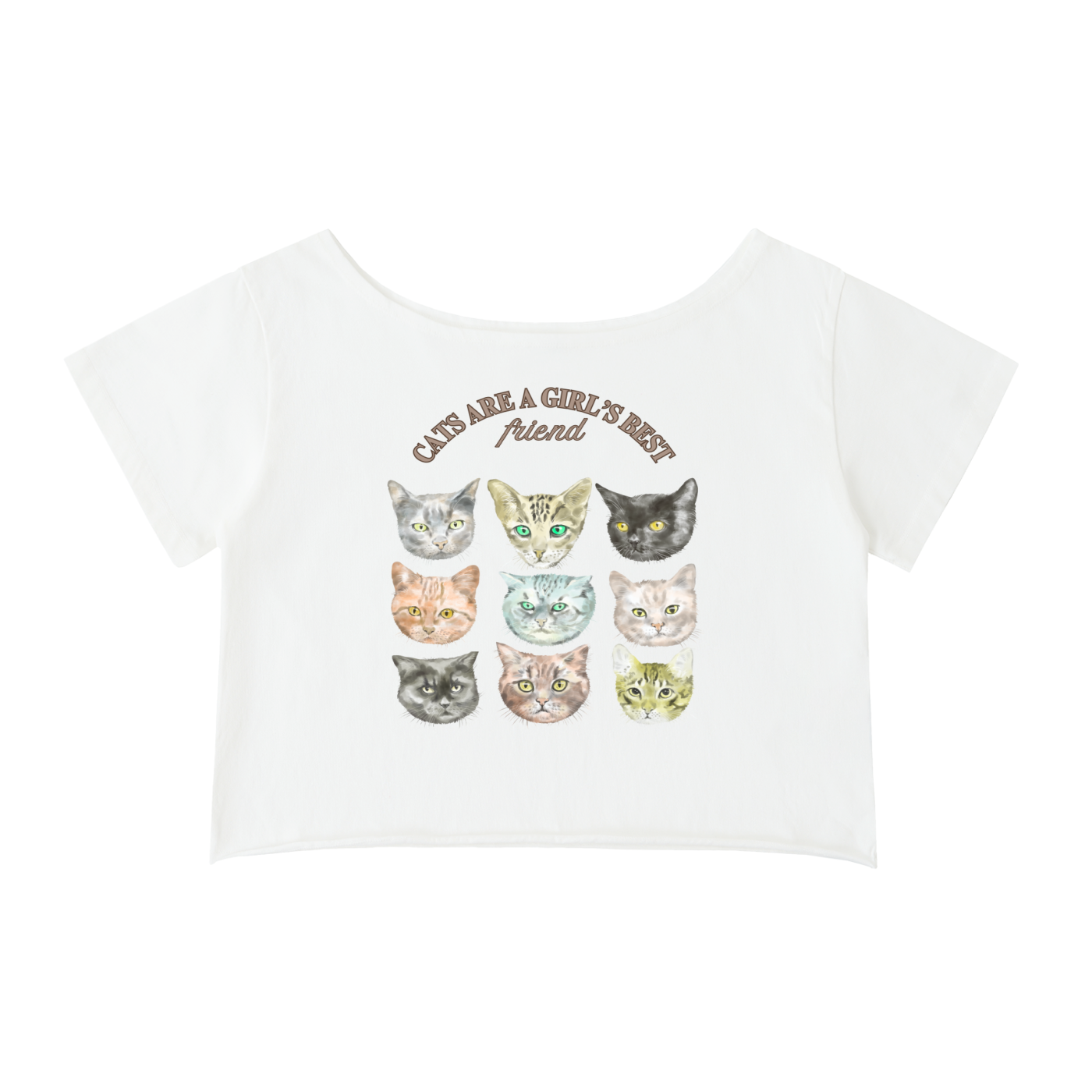 😽'KITTY LOVE' OFF THE SHOULDER CROP TOP (fem sizing)