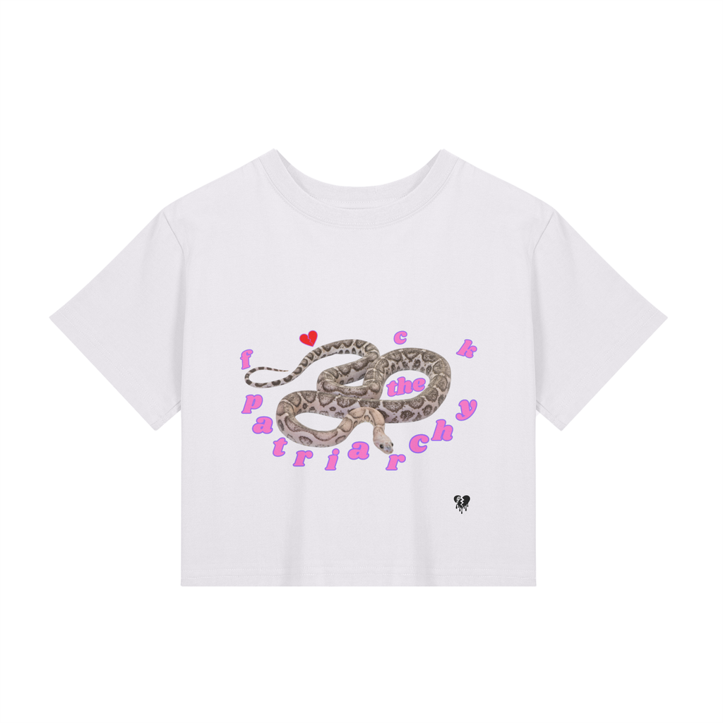 'F-CK THE PAT 🐍' LOOSE CROP TEE (fem sizing)