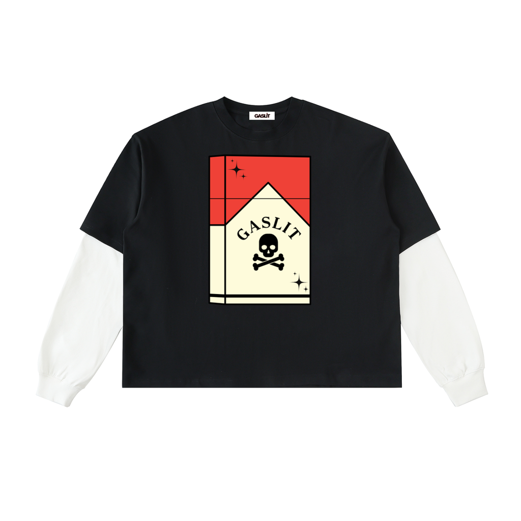 🧨 'SMOKES KILL' LAYERED CONTRAST COTTON TEE (masc sizing)