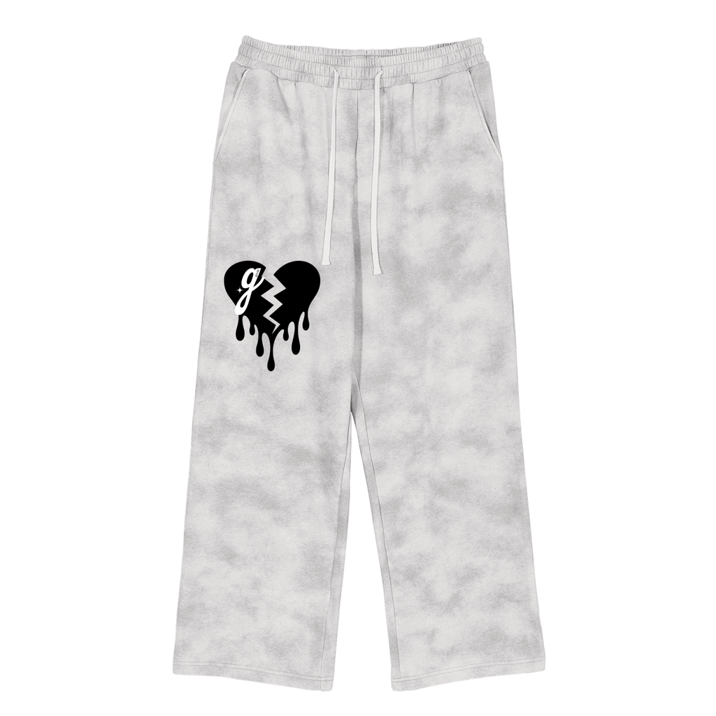 🖤 'G HEART' DIRTY WASHED FLEECE SWEATPANTS