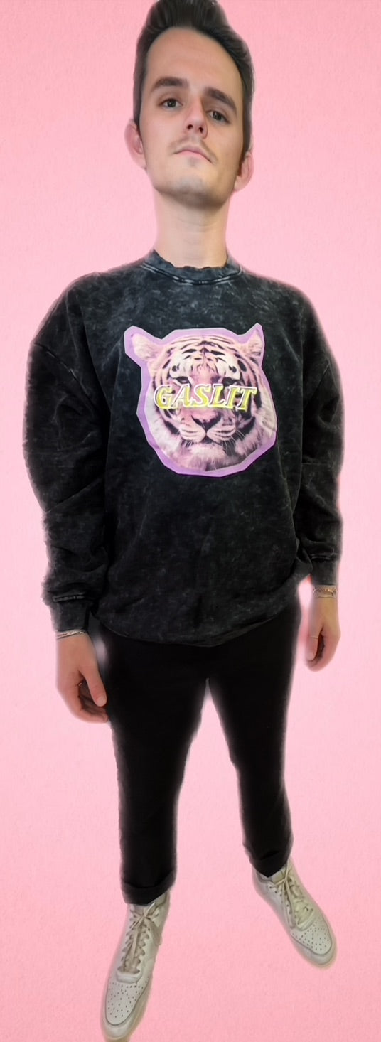 'LE TIGRE 🐯' ACID WASH CREWNECK SWEATER (masc sizing)