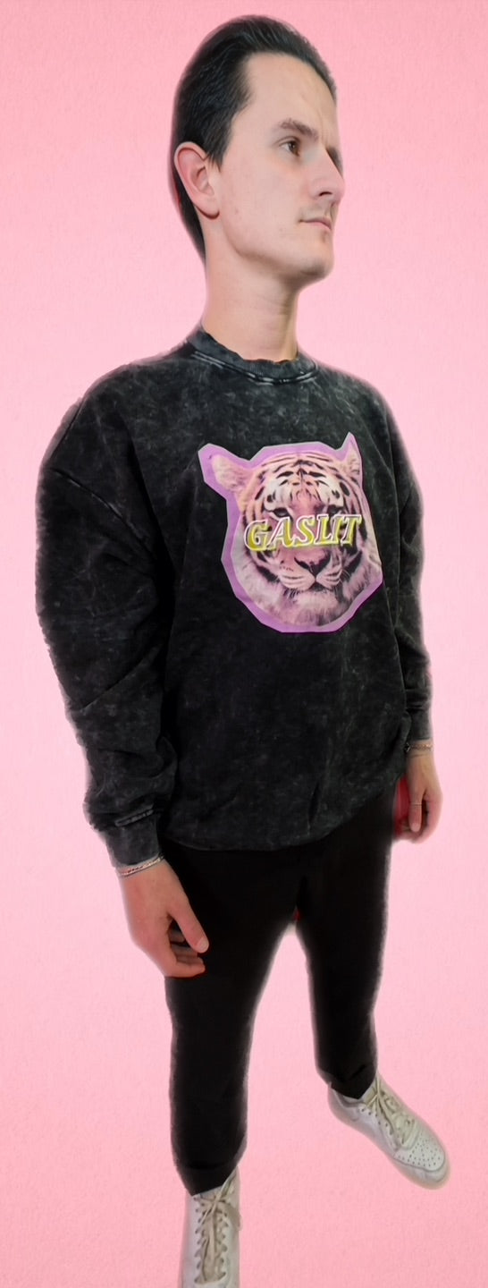 'LE TIGRE 🐯' ACID WASH CREWNECK SWEATER (masc sizing)