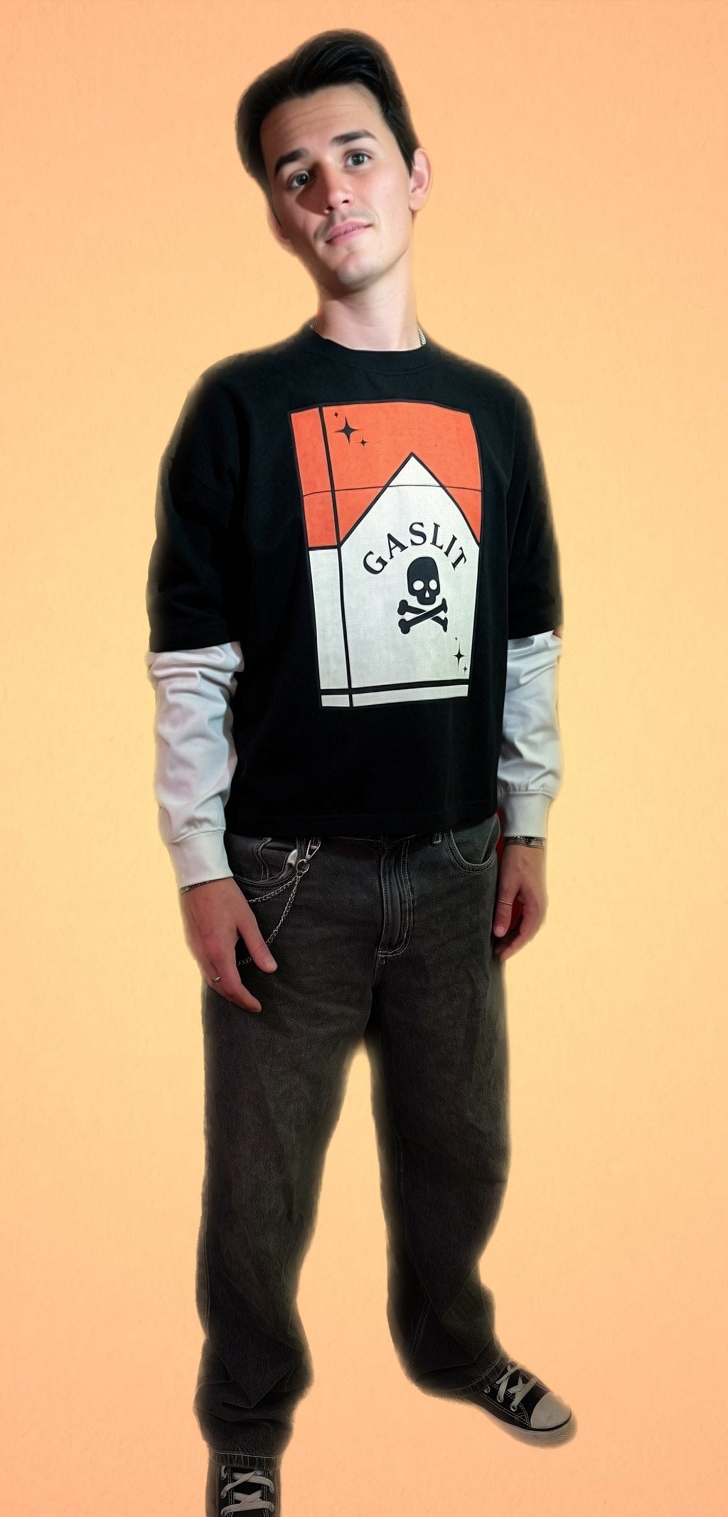 🧨 'SMOKES KILL' LAYERED CONTRAST COTTON TEE (masc sizing)
