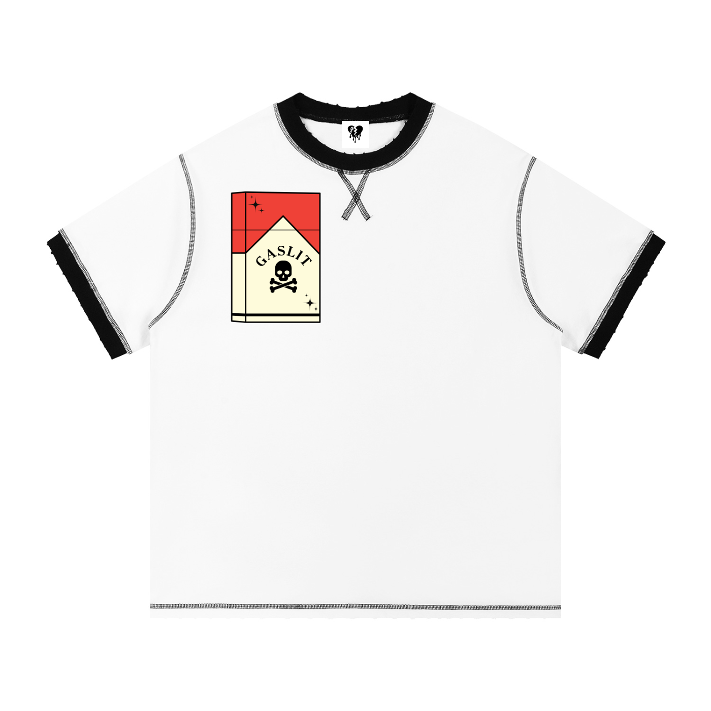 🧨'SMOKES KILL' CONTRAST STITCH COTTON TEE (masc sizing)