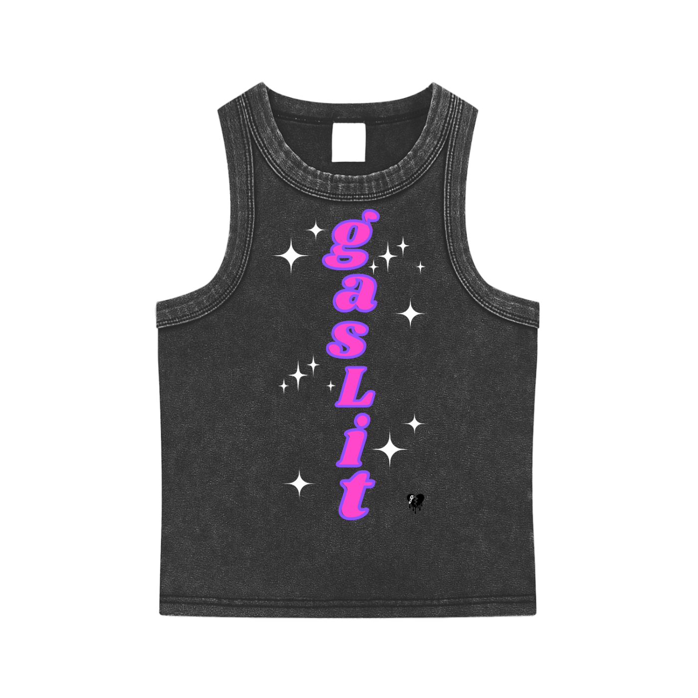 'GASLIT' VERTICAL NAMESAKE CROP TANK (fem sizing)
