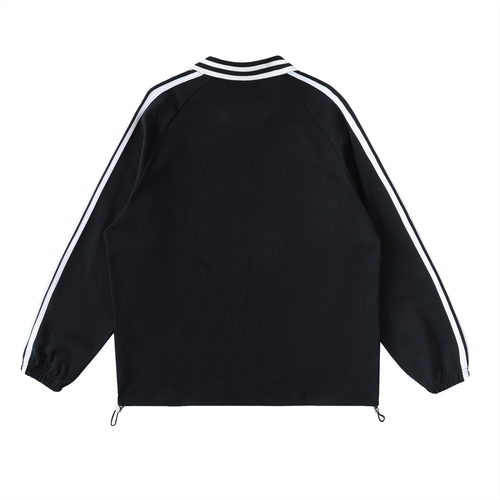 'ALL I SEE IS 🚩' STRIPED LAPEL COLLAR SWEATSHIRT (masc sizing)