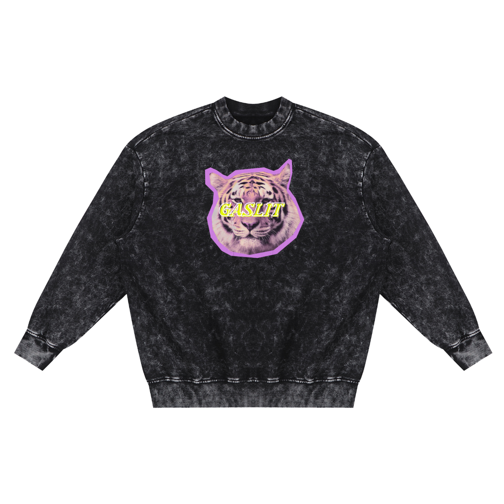'LE TIGRE 🐯' ACID WASH CREWNECK SWEATER (masc sizing)