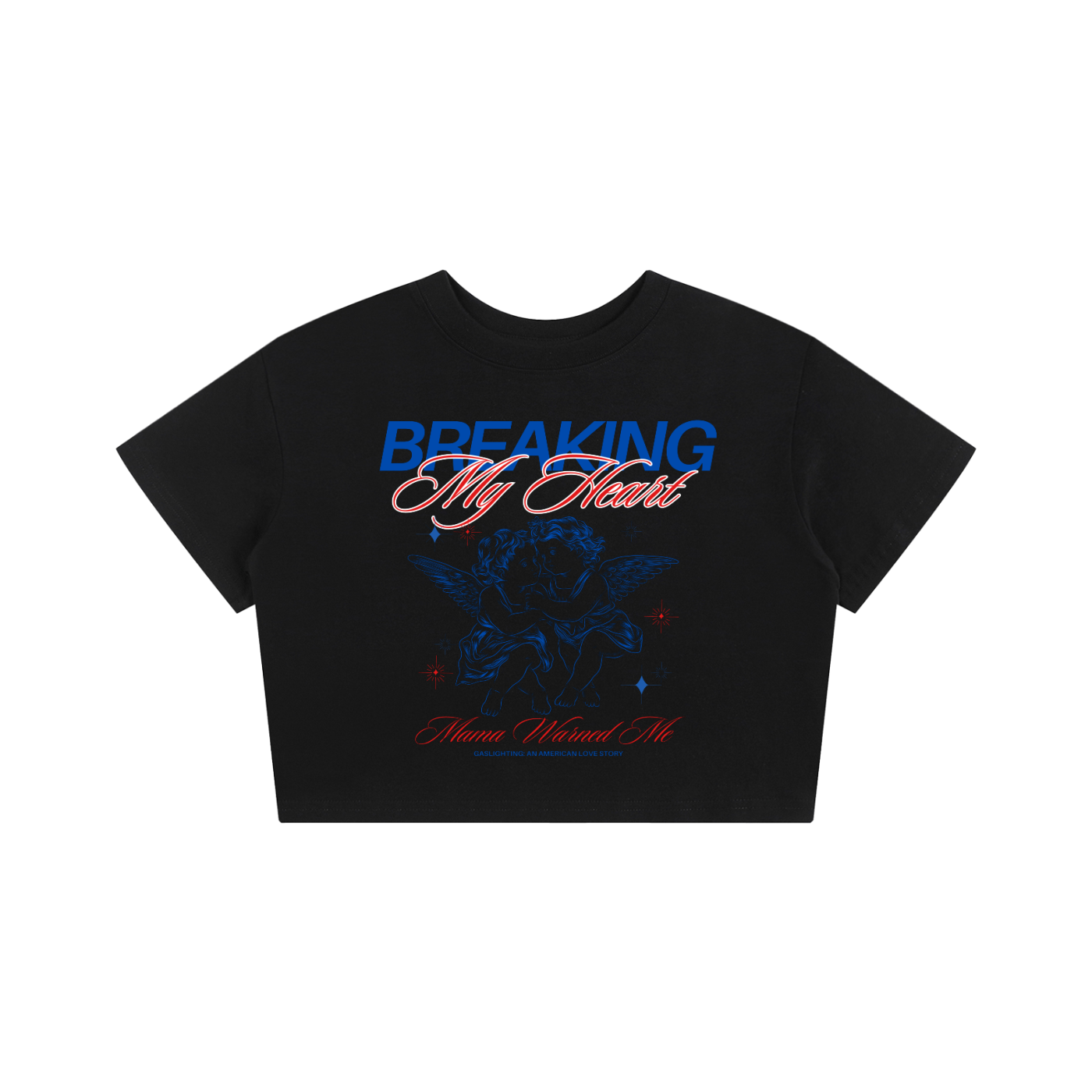 'BREAKING MY HEART 😇' LOOSE CROP TEE (fem sizing)