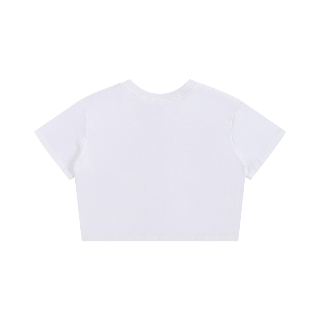 'MAIN CHAR ENERGY' WHITE LOOSE CROP TEE (fem sizing)