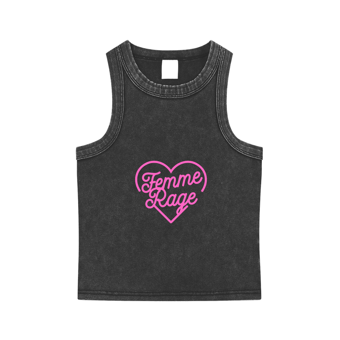 '🖤 FEMME RAGE' CROP TANK (fem sizing)