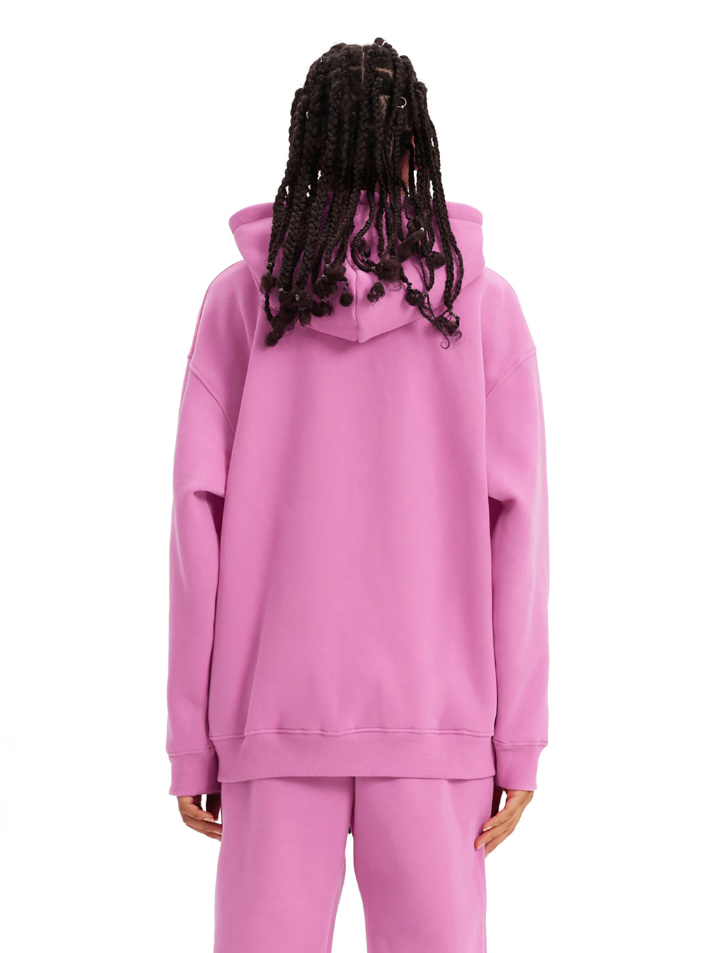 'DELULU' WHITE FLEECE HOODIE (masc sizing)