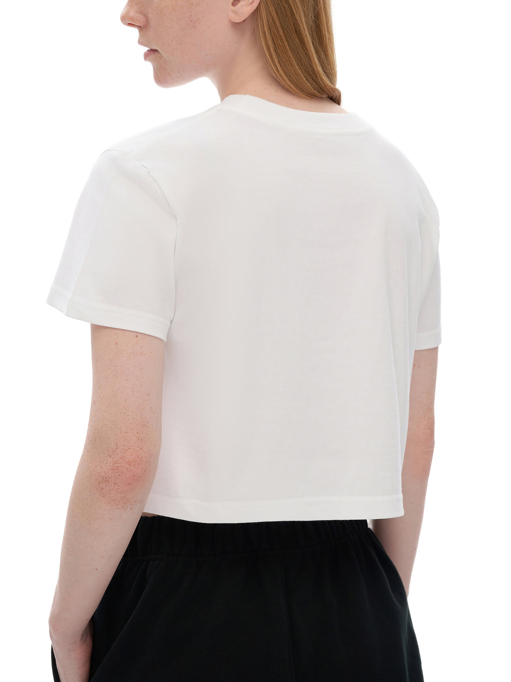 'MAIN CHAR ENERGY' WHITE LOOSE CROP TEE (fem sizing)