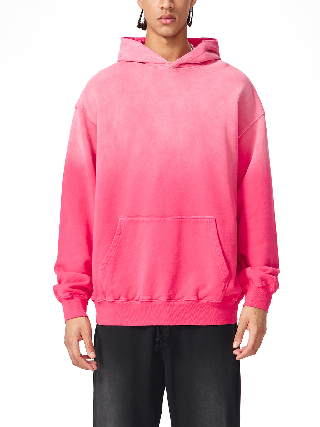 'GASLIGHT ME😊' OVERSIZED BLUE FADED HOODIE (masc sizing)
