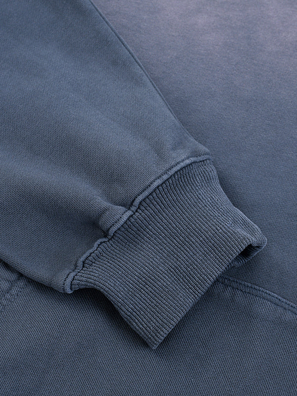 'GASLIGHT ME😊' OVERSIZED BLUE FADED HOODIE (masc sizing)