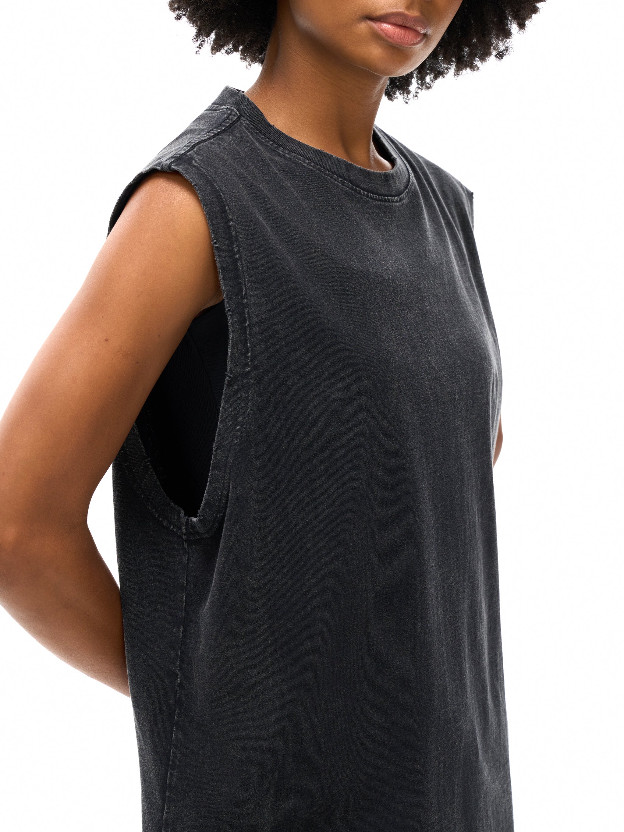'FEMINISTS ARE HOT' ACID WASH CUTOFF TANK (masc sizing)
