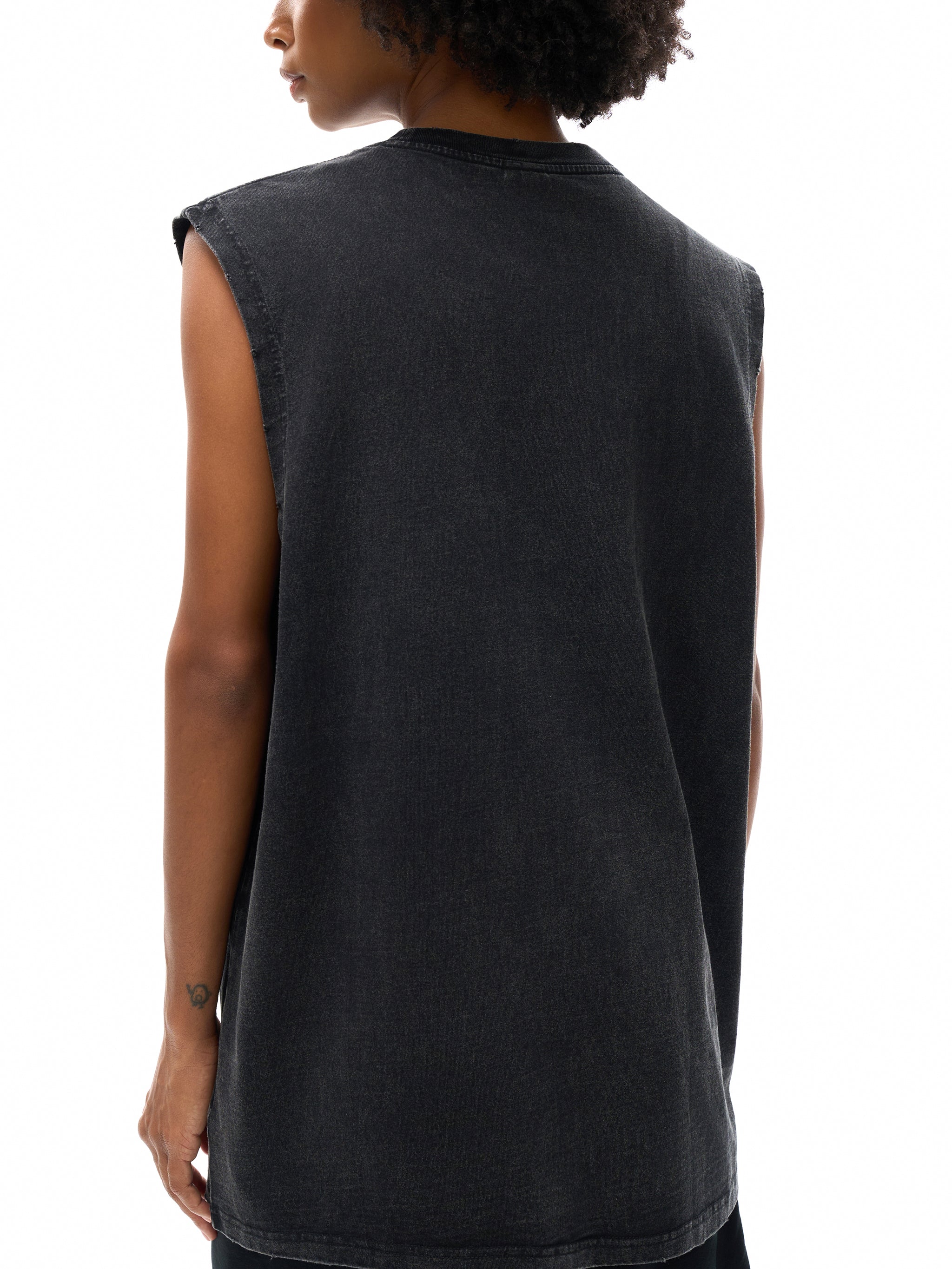 'FEMINISTS ARE HOT' FRAYED HEM TANK (masc sizing)