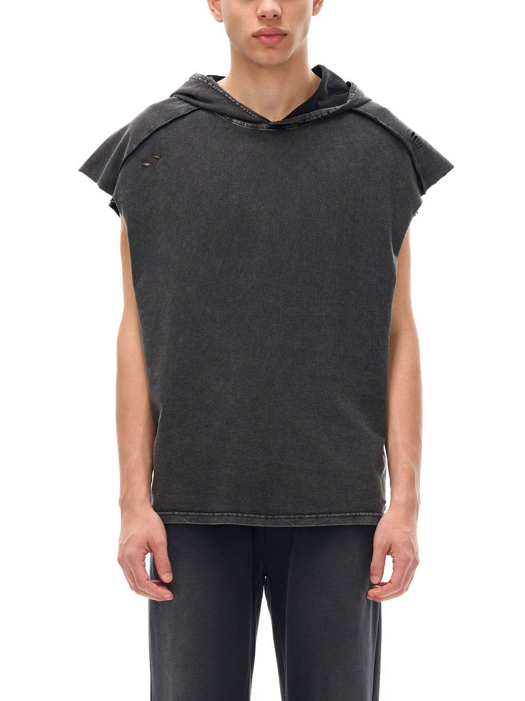 🧪'FORGET IT ALL'🧪 CUTOFF HOODED TANK (masc sizing)