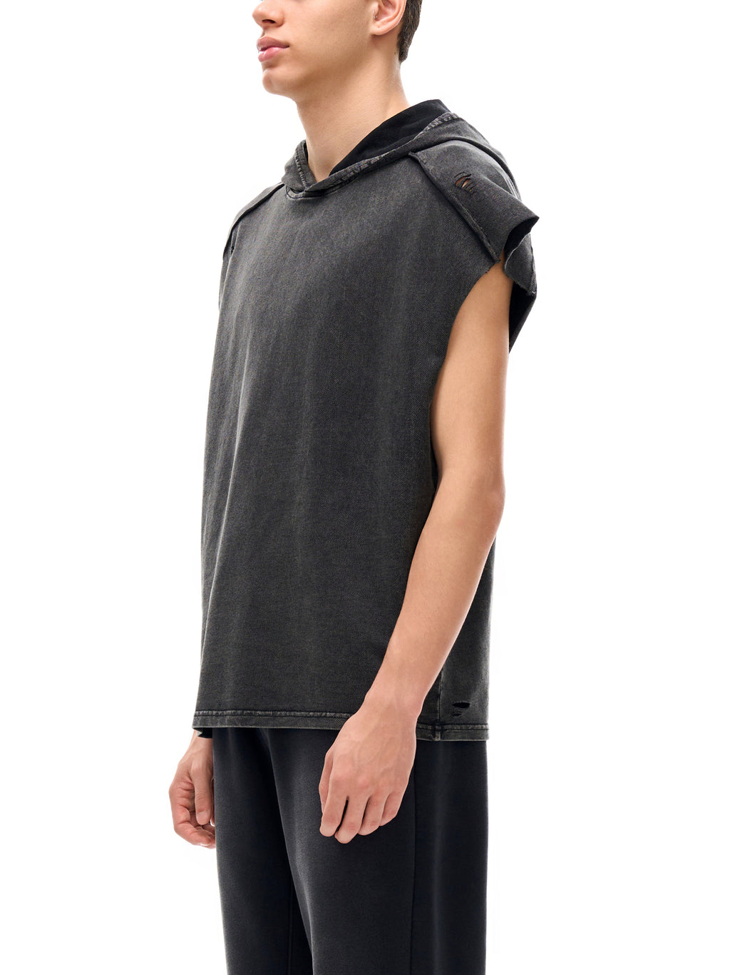🧪'FORGET IT ALL'🧪 CUTOFF HOODED TANK (masc sizing)