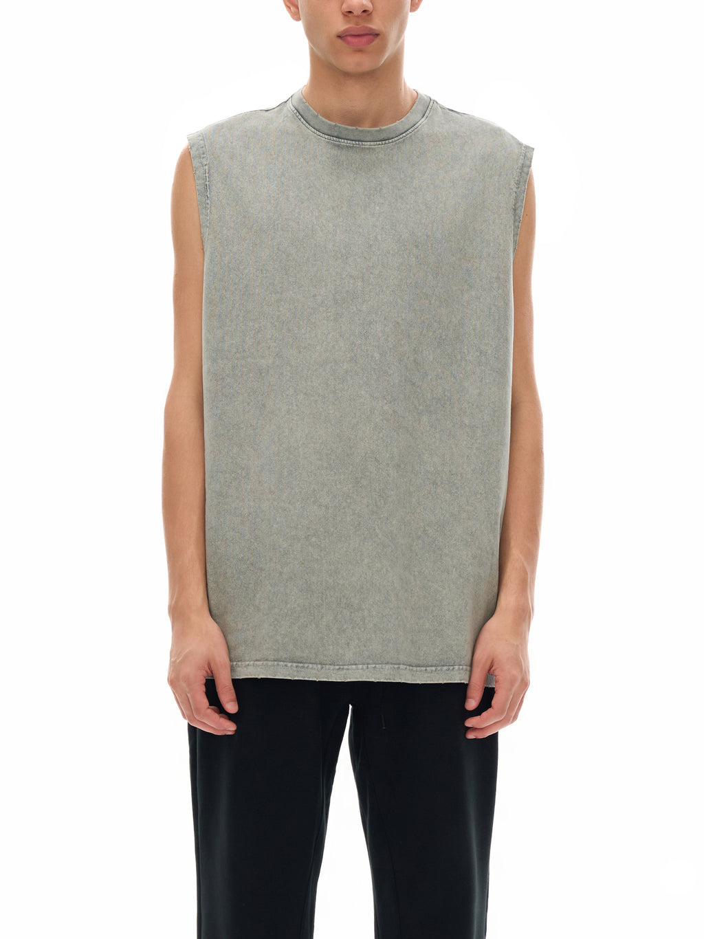 'FEMINISTS ARE HOT' ACID WASH CUTOFF TANK (masc sizing)
